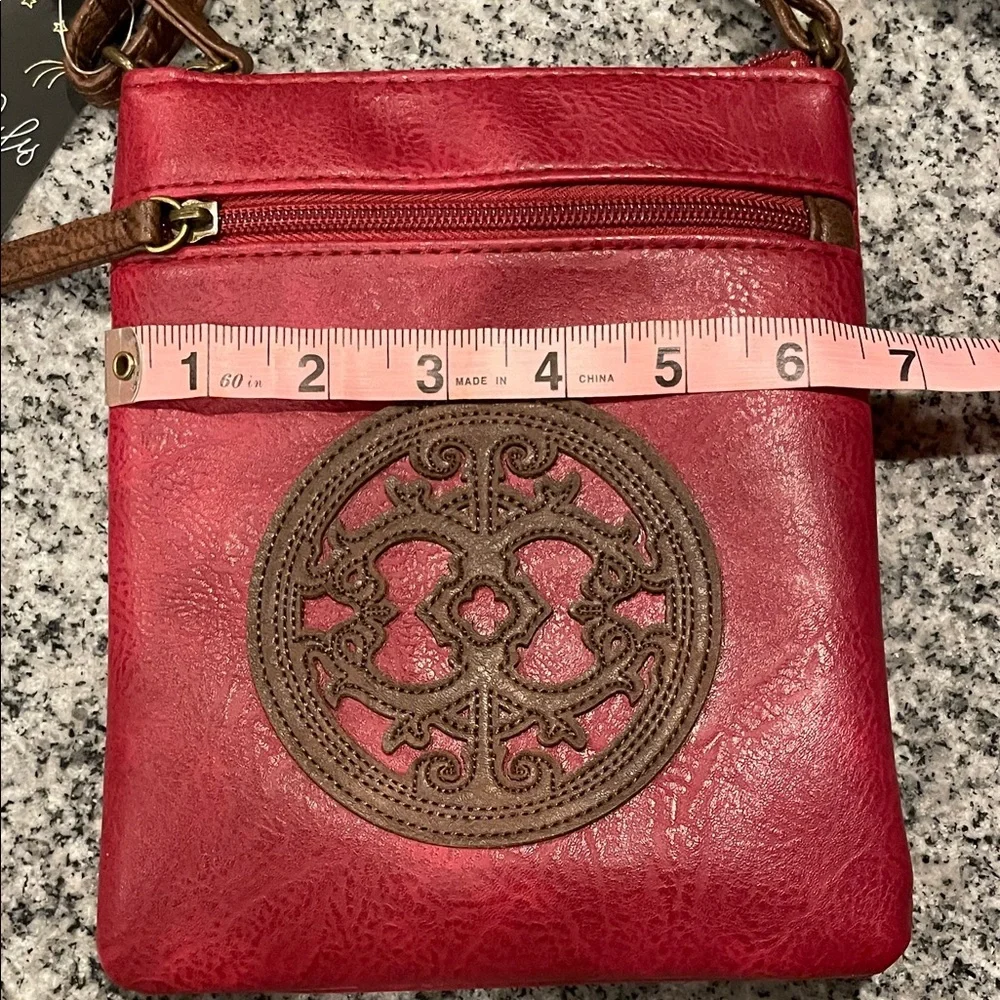 NWT- Red and brown crossbody bag Mimi x Jules - Picture 6 of 7